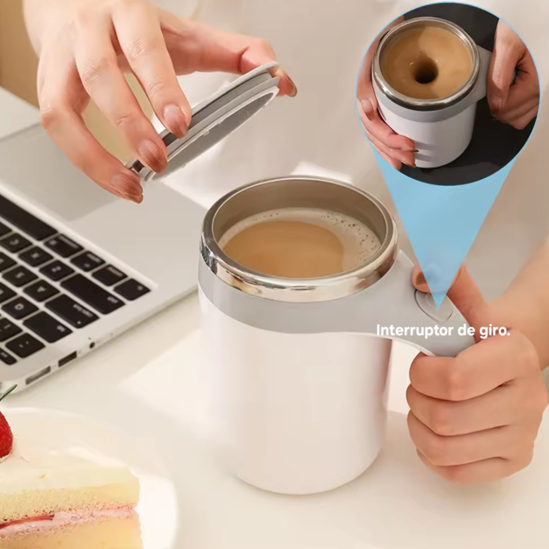 ✨☕🔄 Taza Batidora Automática | Mezclado fácil en segundos 🔋⚡