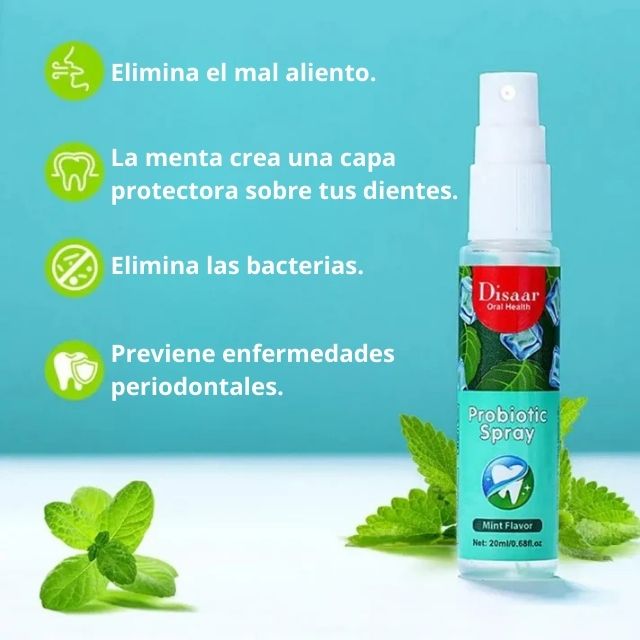 2X1 🌱 Spray Bucal Refrescante con Menta Natural DISAAR 🌱 – Aliento Fresco y Salud Oral 💧